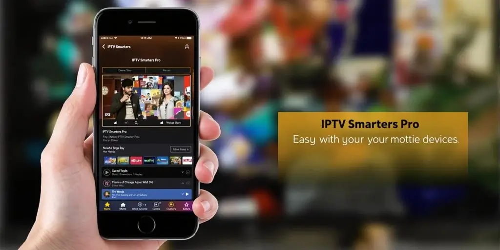 Smartphone with IPTV Smarters Pro app interface visible - IPTV Smarters Pro - IPTV Services Canada 2025 thumbnail (1)